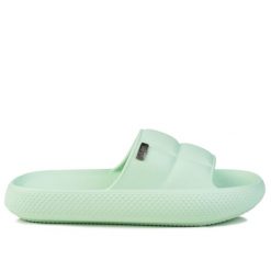 Klapki damskie sportowe Lee MAYA SLIDER WOMEN LOW. Zielone klapki damskie Lee, na lato, bez wzorów, z materiału, sportowe, bez obcasa, bez zapięcia. Za 89.00 zł.