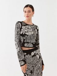 TWINSET Sweter 232TP3691 Czarny Regular Fit. Czarne swetry nierozpinane damskie Twinset, s, bez wzorów, z wiskozy, bez kołnierzyka, bez ramiączek. Za 1,439.00 zł.