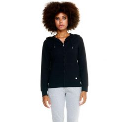 Bluza miękka z kaptur na co dzień na siłownię. Czarne bluzy damskie LEONE 1947 APPAREL, bez wzorów, sportowe, bez ramiączek, bez kaptura. Za 164.19 zł.