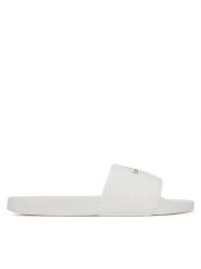 Calvin Klein Jeans Klapki Slide Monogram Wn Logo Ck YW0YW01967 Biały. Białe klapki damskie Calvin Klein Jeans, bez wzorów, z jeansu, bez obcasa, bez zapięcia. Za 129.99 zł.