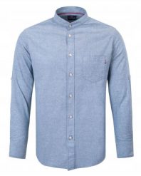 Koszula Weekendowa - Pako Jeans - Lekko Taliowana - Błękit, Na Stójce. Niebieskie koszule męskie Pako Jeans, l, bez wzorów, z bawełny, casualowe, bez kołnierzyka, bez ramiączek. Za 169.00 zł.