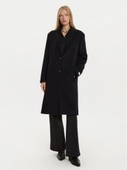 Calvin Klein Płaszcz wełniany K20K207701 Czarny Regular Fit. Czarne płaszcze damskie Calvin Klein, na zimę, bez wzorów, z syntetyku, bez kołnierzyka, bez kaptura. Za 1,189.00 zł.