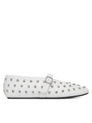 Badura Baleriny NASTU-D005-68-5 Biały. Białe balerinki damskie Badura, bez wzorów, ze skóry, bez obcasa, bez zapięcia. Za 195.99 zł.