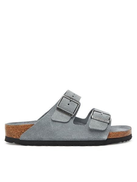 Birkenstock Klapki Arizona Sfb 1030912 Szary. Szare klapki damskie Birkenstock, bez wzorów, ze skóry, bez obcasa, bez zapięcia. Za 589.99 zł.