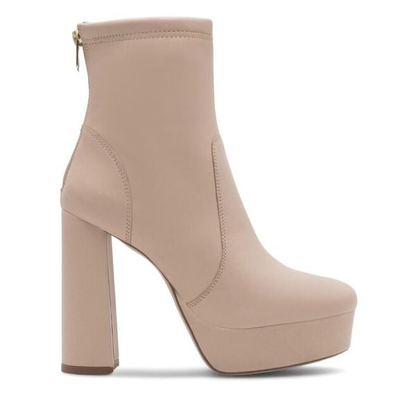 Botki Eva Minge. Brązowe botki damskie Eva Minge, bez wzorów, bez obcasa, na słupku, bez zapięcia. Za 274.99 zł.