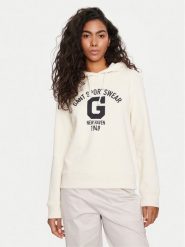 Gant Bluza Logo 4200847 Écru Relaxed Fit. Bluzy damskie GANT, xs, bez wzorów, z bawełny, bez ramiączek, bez kaptura. Za 299.99 zł.
