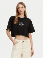 Vans T-Shirt VN000MC5BLK1 Czarny Regular Fit. Czarne t-shirty damskie Vans, m, bez wzorów, z bawełny, bez kołnierzyka, bez ramiączek. Za 89.99 zł.