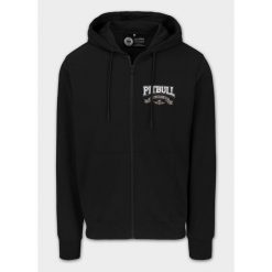 Bluza męska Pitbull rozpinana z kapturem TROUBLEMAKER. Czarne bluzy męskie PITBULL, l, bez wzorów, bez ramiączek, z kapturem. Za 209.99 zł.