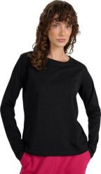 4f Koszulka damska longsleeve F431 czarna 4FWMM00TLONF431 20S S. Czarne bluzki damskie 4F, s, bez wzorów, bez kołnierzyka, bez ramiączek. Za 75.58 zł.