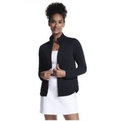 Bluza dresowa sportowa damska The Hoodless Hoodie GoWalk Shine Jacket. Czarne bluzy damskie Skechers, m, bez wzorów, z dresówki, sportowe, bez ramiączek, bez kaptura. Za 249.99 zł.