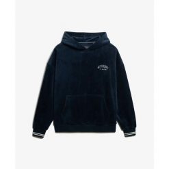 Bluza damska z kapturem Superdry Country Club. Niebieskie bluzy damskie Superdry, l, bez wzorów, z tkaniny, bez ramiączek, z kapturem. Za 343.35 zł.