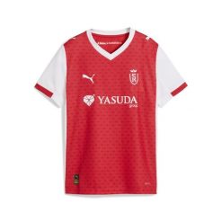 Młodzieżowa koszulka domowa Stade de Reims 25/26 PUMA. Biała bluzki damskie Puma, m, bez wzorów, młodzieżowe, bez kołnierzyka, bez ramiączek. Za 319.00 zł.
