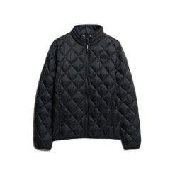 Kurtka puchowa Superdry Diamond Quilt Fuji Lite. Czarne kurtki męskie Superdry, m, bez wzorów, z puchu, eleganckie, bez kaptura. Za 480.30 zł.