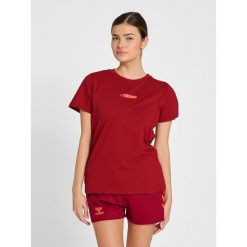 Koszulka damska Hummel OFF - Grid. Brązowe bluzki damskie Hummel, bez wzorów, sportowe, bez kołnierzyka, bez ramiączek. Za 129.00 zł.