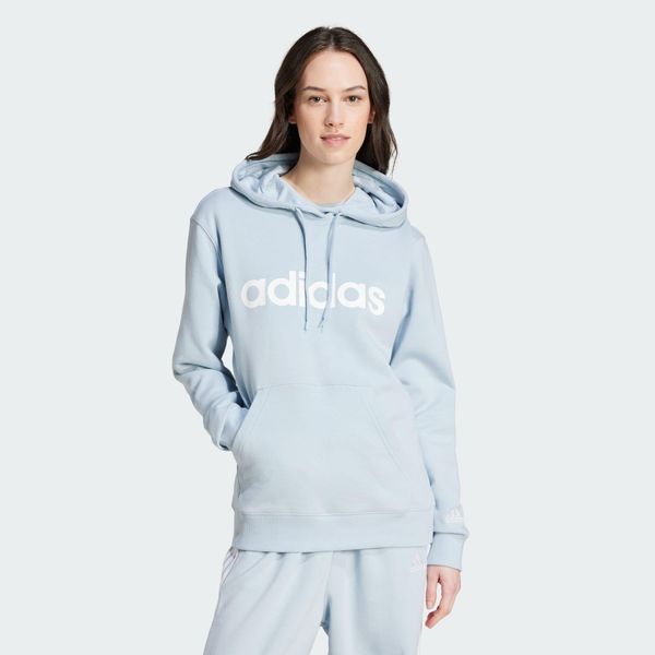 Bluza z kapturem Essentials Linear. Niebieskie bluzy damskie Adidas, m, bez wzorów, klasyczne, bez ramiączek, z kapturem. Za 279.00 zł.