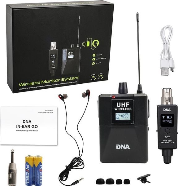 Słuchawki DNA DNA IN-EAR GO system bezprzewodowy nagłośnienia odsłuch douszny. Słuchawki nauszne Bitmat. Za 397.10 zł.