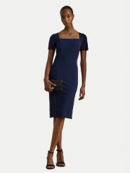 LAUREN RALPH LAUREN Sukienka koktajlowa 253P08759001 Granatowy Slim Fit. Niebieskie sukienki damskie Lauren Ralph Lauren, bez wzorów, z syntetyku, wizytowe, bez kołnierzyka, bez ramiączek. Za 1,299.00 zł.