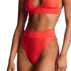 Dół od kostiumu kąpielowego Billabong Lined Up Rise. Czerwone bikini Billabong, xs, bez wzorów. Za 109.99 zł.