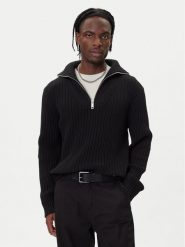 HUGO Sweter Srigg 50547002 Czarny Relaxed Fit. Czarne swetry męskie Hugo, m, bez wzorów, z bawełny, bez kołnierzyka, bez ramiączek. Za 639.99 zł.