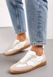 Ciemnobeżowe Sneakersy Tenisówki Ozdobione Wstawkami Ysalesa. Brązowe obuwie sportowe damskie Renee, bez wzorów, bez zapięcia, tenisowe. Za 74.99 zł.