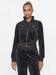 Guess Bluza V3BQ22 KBXI2 Czarny Regular Fit. Czarne bluzy damskie Guess, xs, z aplikacjami, z syntetyku, bez ramiączek, bez kaptura. Za 179.99 zł.