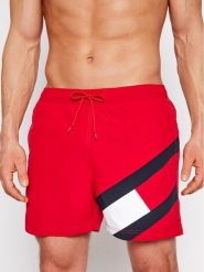 Tommy Hilfiger Szorty kąpielowe UM0UM02048 Czerwony Slim Fit. Czerwone kąpielówki męskie Tommy Hilfiger, bez wzorów, z syntetyku. Za 189.99 zł.