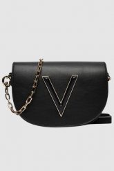 VALENTINO Czarna torebka Coney Flap Bag. Czarne listonoszki damskie Valentino by Mario Valentino, bez wzorów, małe, bez dodatków. W wyprzedaży za 436.99 zł.