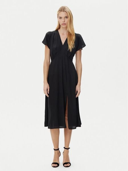 BOSS Sukienka letnia Dawarina 50532930 Czarny Relaxed Fit. Czarne sukienki damskie Boss, na lato, bez wzorów, z jedwabiu, bez kołnierzyka, bez ramiączek. Za 2,299.00 zł.