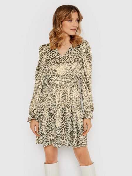 YAS Sukienka codzienna Leona 26026694 Złoty Slim Fit. Żółte sukienki damskie YAS, na co dzień, s, bez wzorów, z syntetyku, bez kołnierzyka, bez ramiączek, proste. Za 159.99 zł.