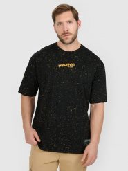 4F T-shirt oversize z nadrukiem męski - czarny XS. Czarne t-shirty męskie 4F, m, bez wzorów, z bawełny, bez kołnierzyka, bez ramiączek. Za 79.99 zł.