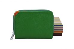 Portfel skórzany BARBERINI'S zielony D-8304-38. Zielone portfele damskie Barberinis, ze skóry. Za 119.99 zł.