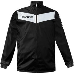 Kurtka piłkarska dla dorosłych Givova Rain Scudo czarno-biała. Białe kurtki męskie Givova, m, bez wzorów, z syntetyku, eleganckie, bez kaptura. Za 84.00 zł.