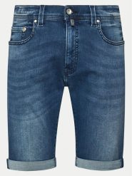 Pierre Cardin Szorty jeansowe 34520/000/8128 Granatowy Modern Fit. Niebieskie szorty męskie Pierre Cardin, bez wzorów, z bawełny. Za 379.99 zł.