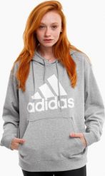 Adidas Bluza damska adidas Essentials Big Logo Oversized French Terry Hoodie szara IC9865 XS. Szare bluzy damskie Adidas, xs, bez wzorów, bez ramiączek, bez kaptura. Za 222.25 zł.