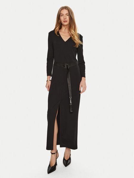 Imperial Sukienka codzienna AFBJIMU Czarny Regular Fit. Czarne sukienki damskie Imperial, na co dzień, m, bez wzorów, z wiskozy, bez kołnierzyka, bez ramiączek, proste. Za 229.99 zł.