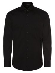 BOSS Koszula łatwa w prasowaniu Mężczyźni Slim Fit czarny, 38. Czarne koszule męskie Boss, m, bez wzorów, klasyczne, bez kołnierzyka, bez ramiączek. Za 549.95 zł.