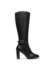 Geox Kozaki D Walk Pleasure 85 D56TFB 00043 C9999 Czarny. Czarne kozaki damskie Geox, bez wzorów, ze skóry, bez obcasa, na słupku, bez zapięcia. Za 799.99 zł.
