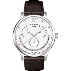 PROMOCJA ZEGAREK TISSOT T-CLASSIC T063.637.16.037.00. Białe zegarki męskie TISSOT, bez wzorów, ze stali. W wyprzedaży za 1,478.40 zł.