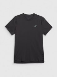 4F Koszulka treningowa regular szybkoschnąca męska - czarna XL. Czarne t-shirty męskie 4F, m, bez wzorów, z materiału, bez kołnierzyka, bez ramiączek. Za 129.99 zł.