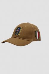 AERONAUTICA MILITARE Brązowa czapka męska Frecce Tricolori With Patch. Brązowe czapki męskie Aeronautica Militare, bez wzorów. W wyprzedaży za 179.99 zł.