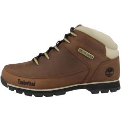 Buty do chodzenia męskie Timberland Euro Sprint Mid Hiker. Brązowe buty zimowe męskie Timberland, na zimę, bez wzorów, z materiału, za kostkę, bez obcasa, bez zapięcia. Za 724.65 zł.