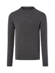 Finshley & Harding Męski sweter z dzianiny Mężczyźni Wełna merino szary wypukły wzór tkaniny, M. Szare swetry męskie Finshley & Harding, m, bez wzorów, z dzianiny, eleganckie, bez kołnierzyka, bez ramiączek. Za 449.95 zł.