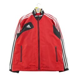 Second life - Kurtka przeciwdeszczowa męska Veste 3 bandes czerwona - Stan dobry. Czerwone kurtki sportowe męskie Adidas, l, bez wzorów, bez kaptura, na fitness i siłownię. Za 168.96 zł.