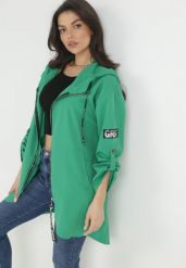 Zielona Kurtka Oversize Wiatrówka z Kapturem Lafise. Zielone kurtki damskie Born2be, xs, bez wzorów, z kapturem. Za 24.99 zł.