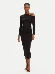 Rinascimento Sukienka koktajlowa CFC0122524003 Czarny Slim Fit. Czarne sukienki damskie Rinascimento, s, bez wzorów, z syntetyku, wizytowe, bez kołnierzyka, bez ramiączek. Za 269.99 zł.