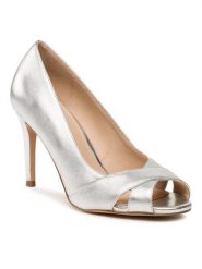 Lasocki Sandały WYL3308-2Z Srebrny. Szare sandały damskie Lasocki, bez wzorów, ze skóry, bez obcasa, na szpilce, bez zapięcia. Za 249.99 zł.