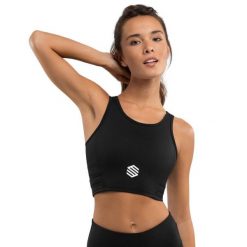 Stanik sportowy Fitness Siroko Crunch Black. Czarne bielizna sportowa damska SIROKO, m, bez wzorów, z elastanu. Za 105.00 zł.