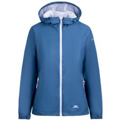 Damska kurtka wodoodporna Trespass Tayah II. Niebieskie kurtki sportowe damskie Trespass, xl, bez wzorów, z poliamidu, bez ramiączek, bez kaptura, trekkingowe. Za 288.50 zł.