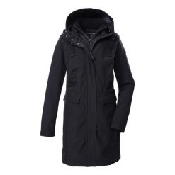 Parka dla kobiet Killtec GW 79. Czarne parki damskie GIGA DX, bez wzorów, z dzianiny, bez kaptura. Za 739.50 zł.