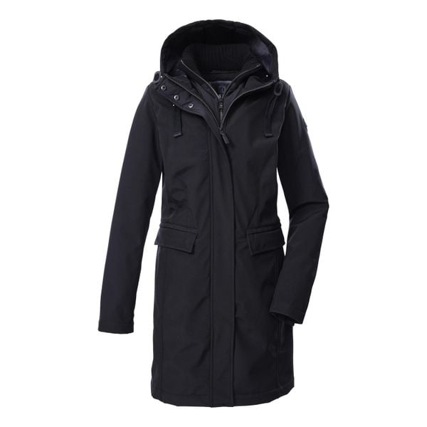 Parka dla kobiet Killtec GW 79. Czarne parki damskie GIGA DX, bez wzorów, z dzianiny, bez kaptura. Za 724.75 zł.